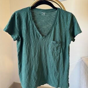 Madewell Green Short Sleeve V-Neck Tee